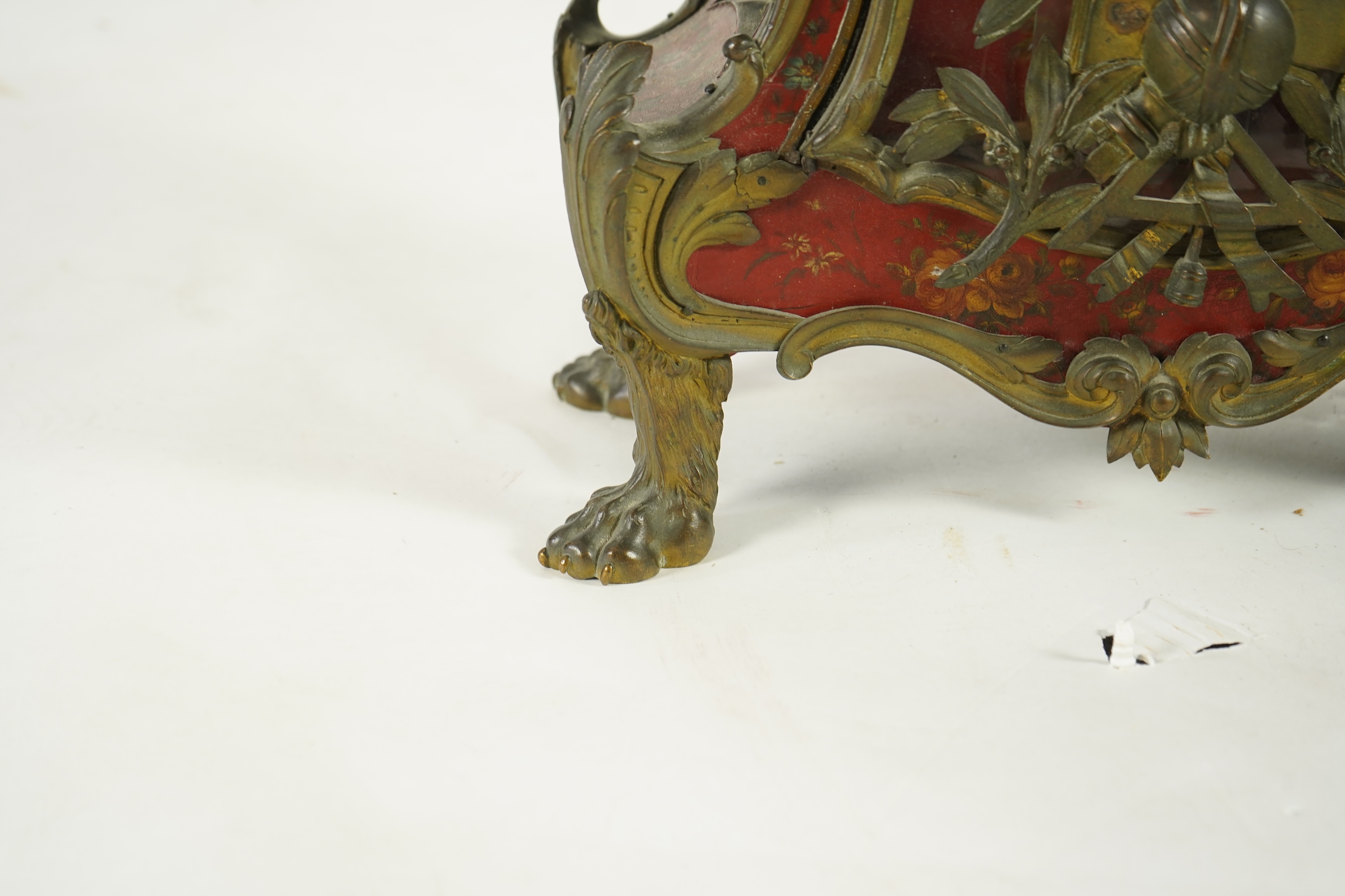 A Louis XV Vernis Martin moonphase bracket clock